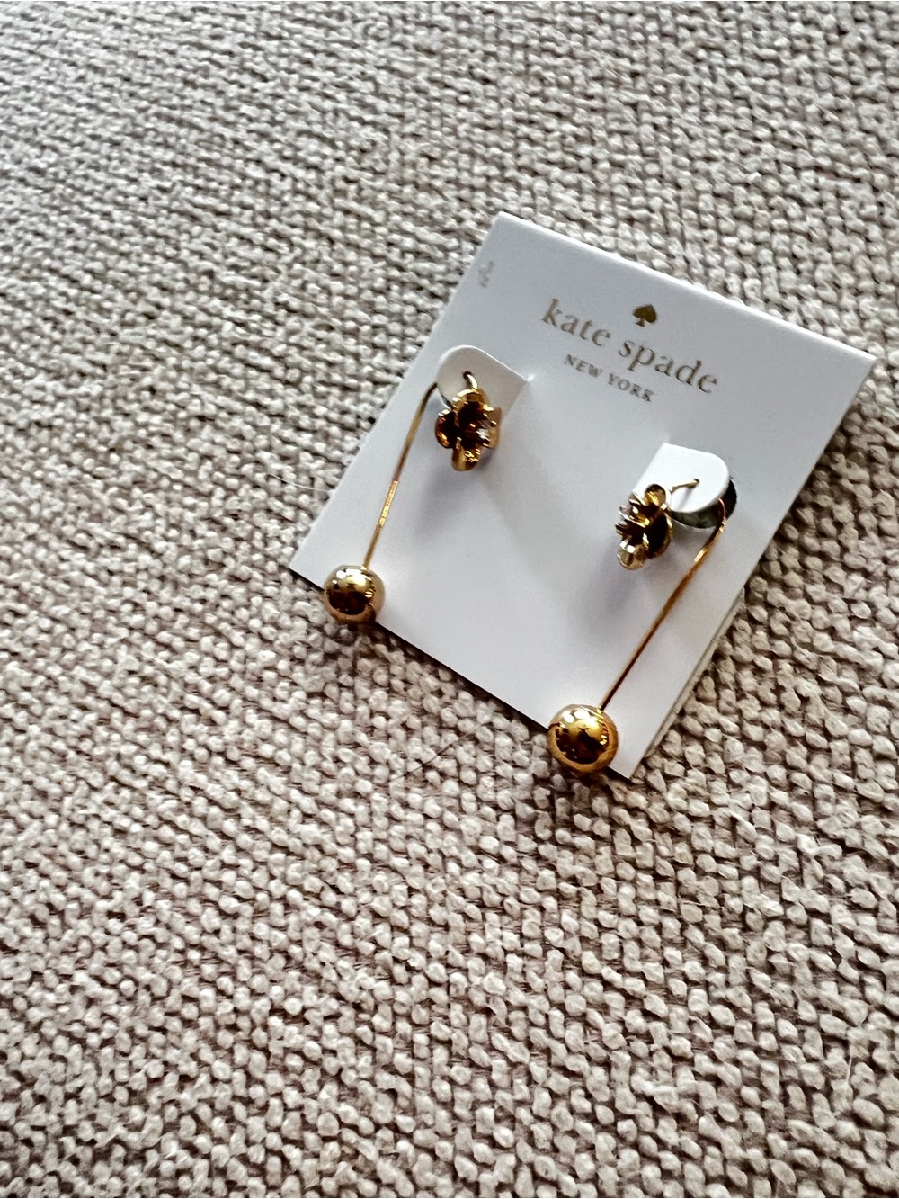 Kate Spade Shine On Flower Drop Earrings with Gold Accents - Picture 7 of 7